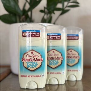 THREE Old Spice GentleMan's total body unscented Deodorant